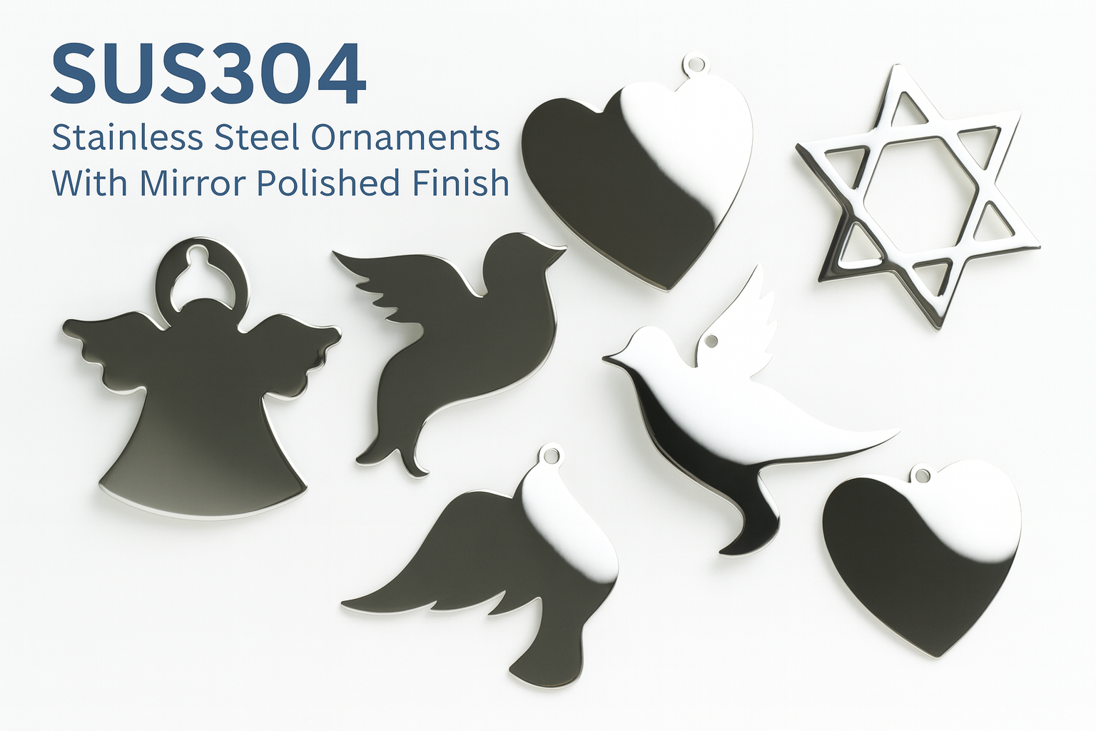 SUS304 Stainless Steel Ornament Manufacturing: Laser Cutting, Mirror Polishing, and Anti-Fingerprint Surface Enhancement